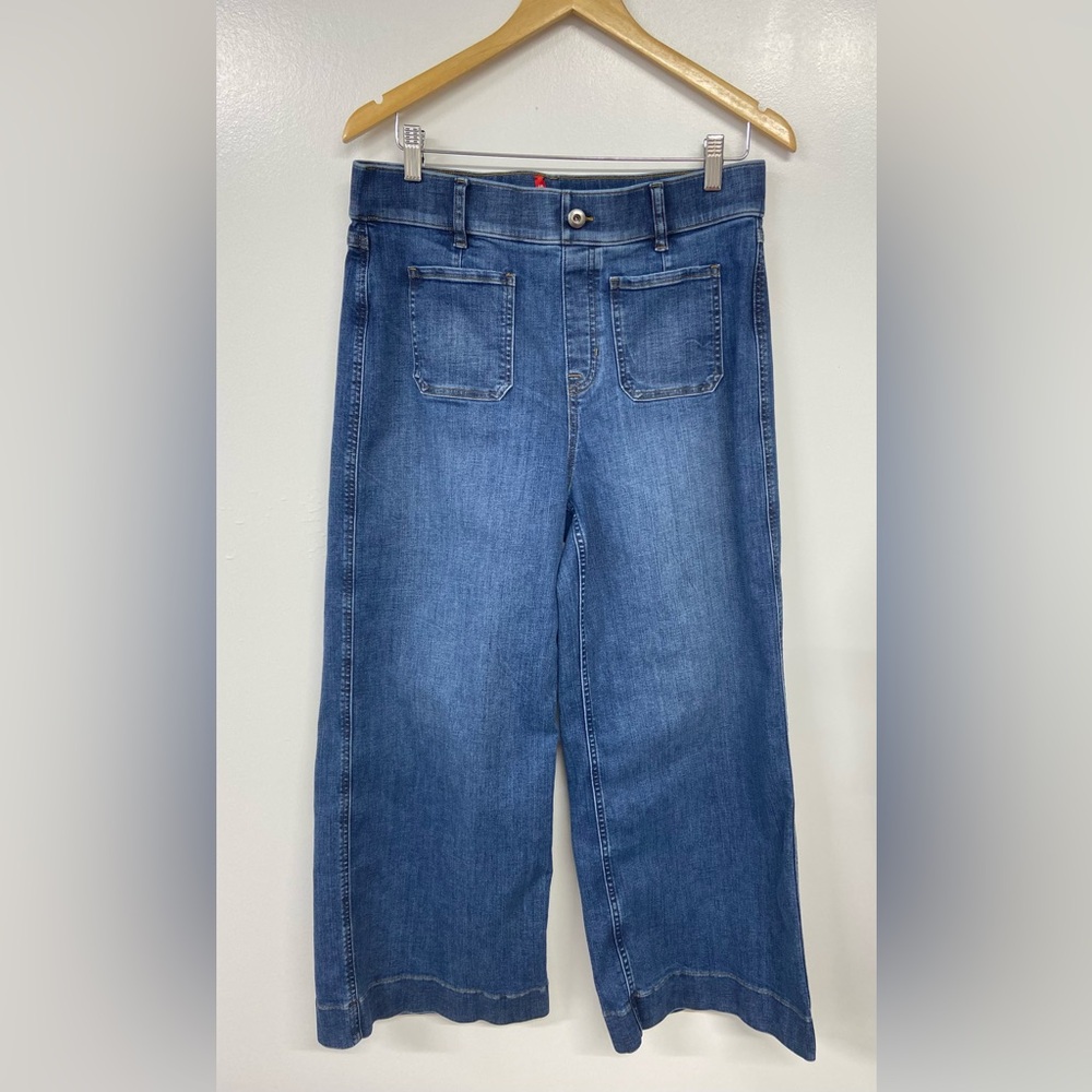 SPANXshape EveryWear Cropped Wide Leg Jeans with Patch Pockets Size L - Picture 2 of 7